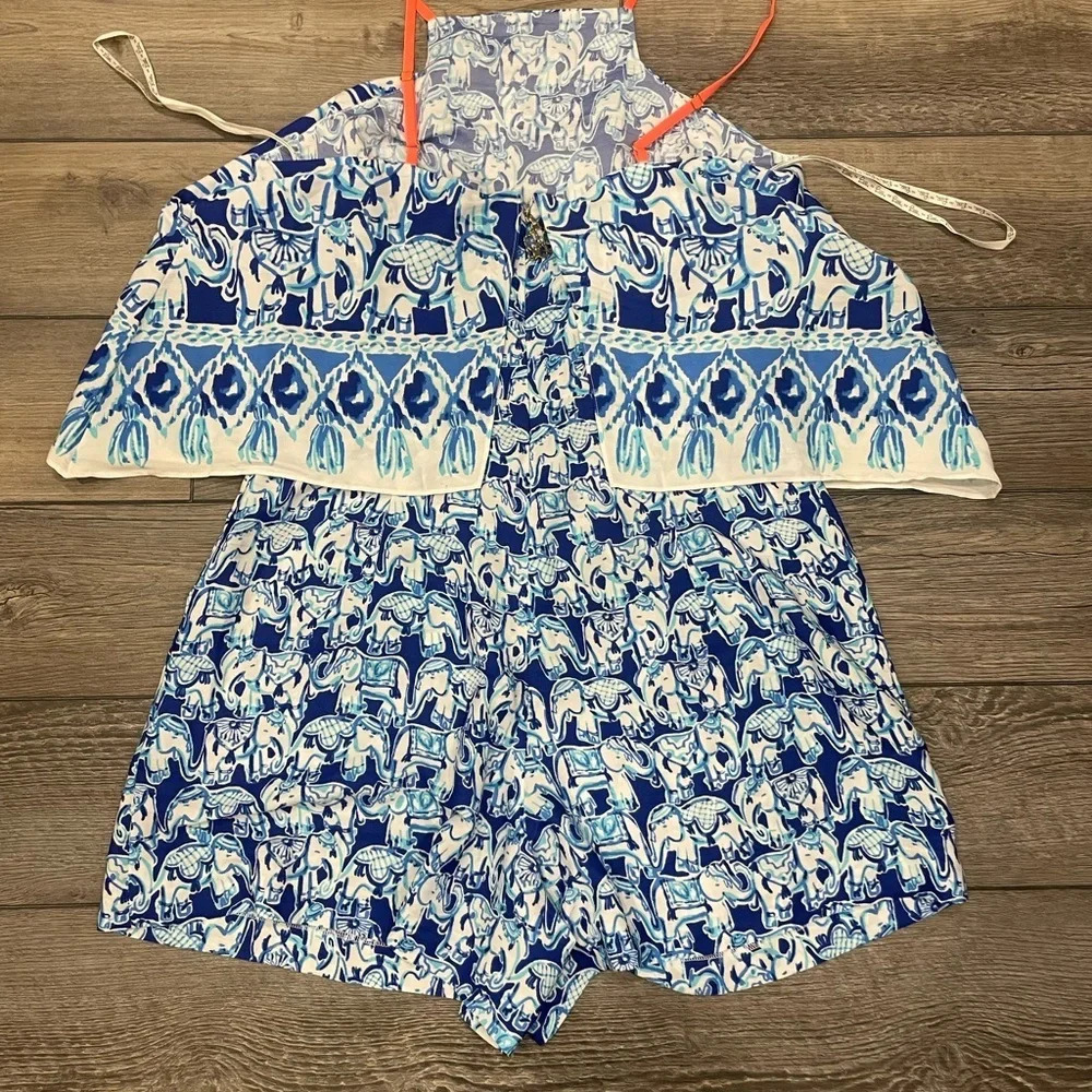 Lilly Pulitzer Celyn Elephant Print Romper 0 - Picture 8 of 10